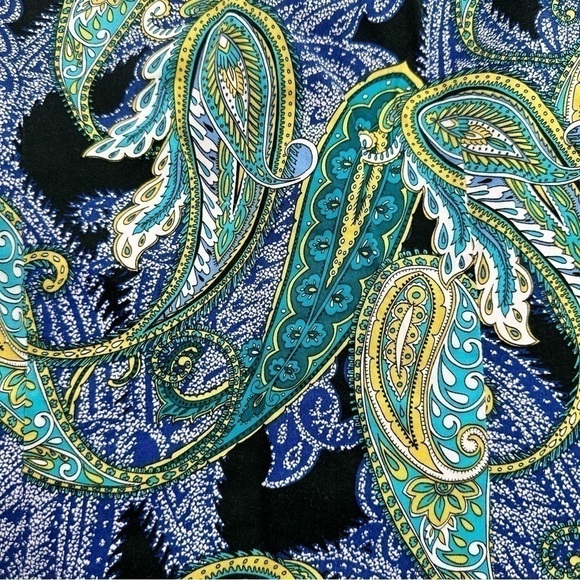 212 Collection Stretch Women’s Multicolor Paisley 3/4 Sleeve Button Down Size M - Picture 6 of 11